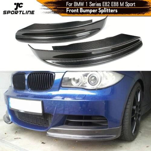 Front Bumper Splitters Spoiler for BMW E82 E88 Coupe Convertible M Sport 2008 - 2013 Spoiler Flaps Cupwings Carbon Fiber / FRP