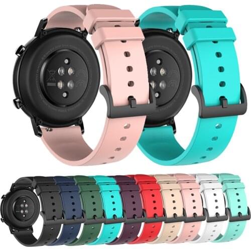 20mm Silicone Watch Strap for Huawei Watch GT 2 42mm Sport Band Bracelet for Samsung Galaxy Active 2 42mm Gear S2 Amazfit bip