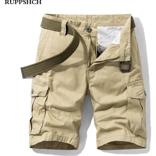 2021 Summer New Men Cargo Shorts Men Pure Cotton Casual Fashion Pure Color High Quality Cargo Pants Streetwear New Men Shorts