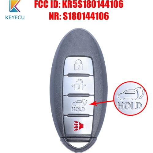 KEYECU for Nissan Rogue 2014 2015 2016 2017 2018 Smart Remote Control Car Key 433.92MHz 4A Chip P/N: S180144106 KR5S180144106