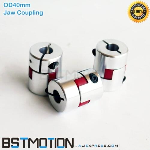 OD 40mm CNC Flexible Jaw Spider Plum Coupling Shaft Coupler 8mm 9.35mm 10mm 12mm 12.7mm 14mm 15mm 16mm 17mm 18 19mm 20mm 21 22mm