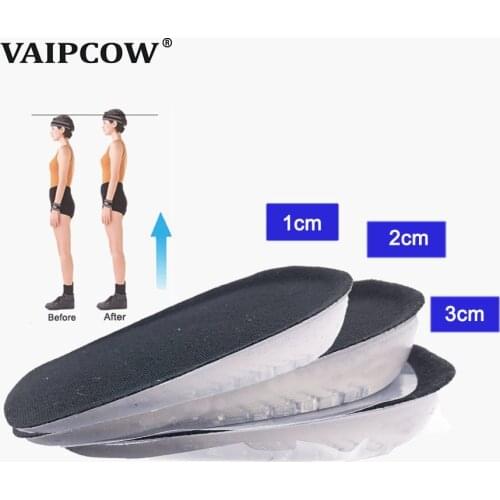 VAIPCOW Height Increase Insole Adjustable 1/2/3CM Air Cushion Invisible Pads Soles Insoles inserts For Shoes Men and Women