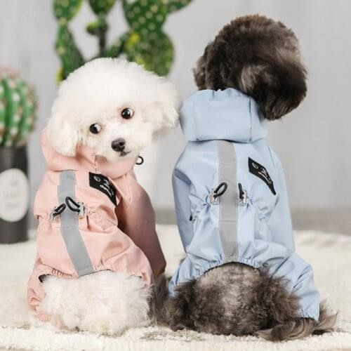 Outdoor Pets Dog Raincoat Waterproof Dog Reflective Clothes Pet Jackets Overalls Rain Coat Breathable Clothing For Small Puppy