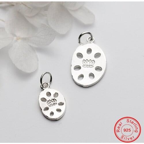 UQBing Fashion Delicate 925 Sterling Silver Big Small Lotus Root Charms Pendants Fits For Bracelet Accessories