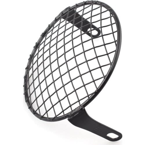 Black Metal Motorcycle Headlight Grid Cover Protection Guard For Harley Honda Suzuki Yamaha Kawasaki Chopper BMW Universal
