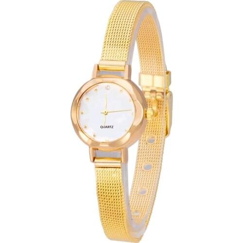 2021 New Luxury Gold Watch for Women Stylish Mesh Stainless Steel Bracelet Ladies Watches Quartz Wristwatch Clock Reloj De Mujer