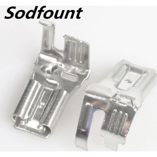 100pcs 6.3 claw type with lock plug spring cold terminal block crimping range 2.5-4mm2