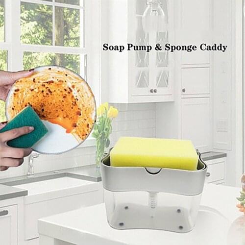 2 in 1 Scrubbing Liquid Detergent Dispenser Press-type Liquid Soap Box Pump