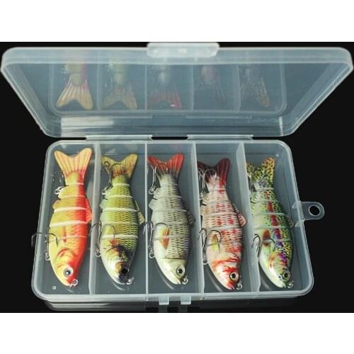 5pcs/box Sinking Multi Jointed Swimbait Fishing Lures 100MM 16.5G Professional Fishing Tackle Accessories 6 Segments 6 Colors