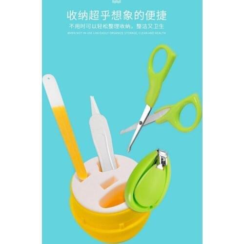 50set 4pcs/set Baby Nail Care Set Infant Finger Trimmer Scissors Nail Clippers Cartoon Animal Storage Box