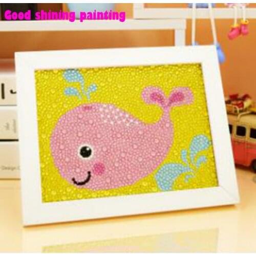 5D Diy diamond painting Whale Cartoon Three-dimensional Shining Rhinestone Diamonds Cross Stitch Painting15x20cm Children Gifts