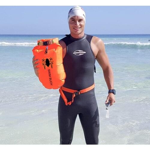 Swimming Buoy Safety 20L Orange Float with Drybag for Open Water Swimmers Triathletes Kayaker Safer Swim Trainings Snorkelers