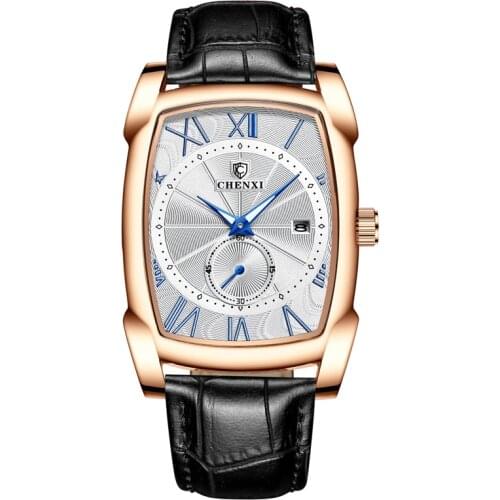 Mens Watches Top Brand Luxury 2021 CHENXI Tonneau Large Dial Business Watch For Men Fashion Wristwatch Leather Relogio Masculino