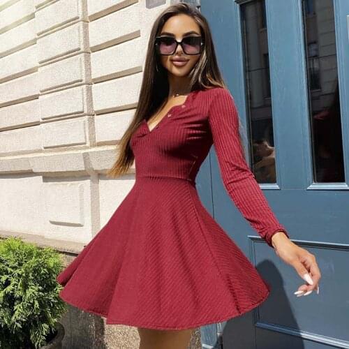 Модные трикотажные платья CVYATAYA China At AliExpress