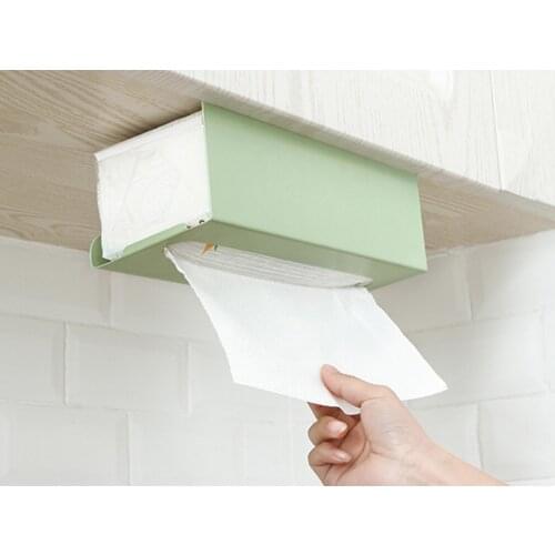 Under Cabinet Tissue Holder Iron Paper Towel Holder Kitchen Towel Hanging Case Kitchen Paper Holder Wall Mounted Tissue Box