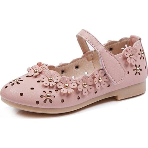 Children Girls Shoes Sneaker Flower Breathable Shoes Kids Girls Autumn Fashion Cut-Out Casual Shoes With Small Flowers