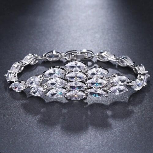 Ekopdee Shiny Crystal Zircon Wrap Bracelet For Women Elegant Charm Cubic Zirconia Bracelets Female Wedding Or party Jewelry 2021