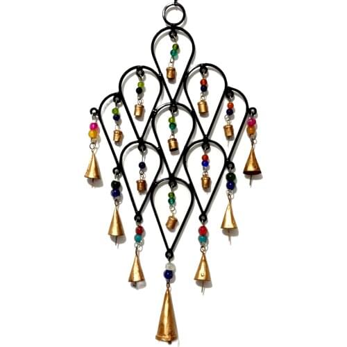 Drop Patterned Metal Coated Colorful Bead Handmade Lucky Bell