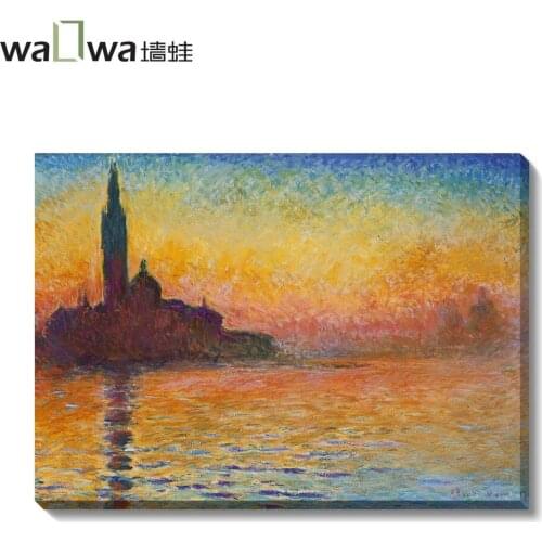 Monet painting mural wall frog dusk paintings frame painting decorative painting style study the living room restaurant