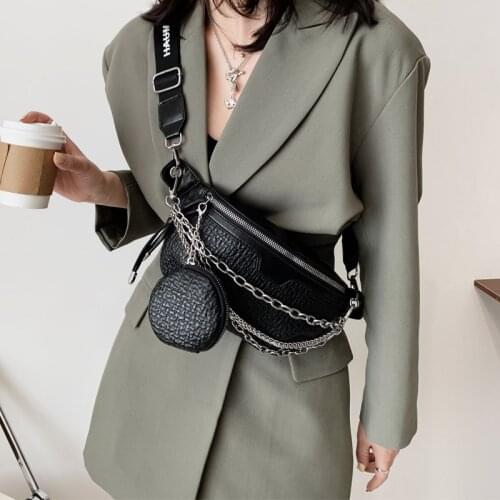 Classic Women 2-IN-1 Shoulder Bag Designer Fashion Chest Bag Leather Purse Travel Messenger Bags Satchel Women Hip Waist Pack