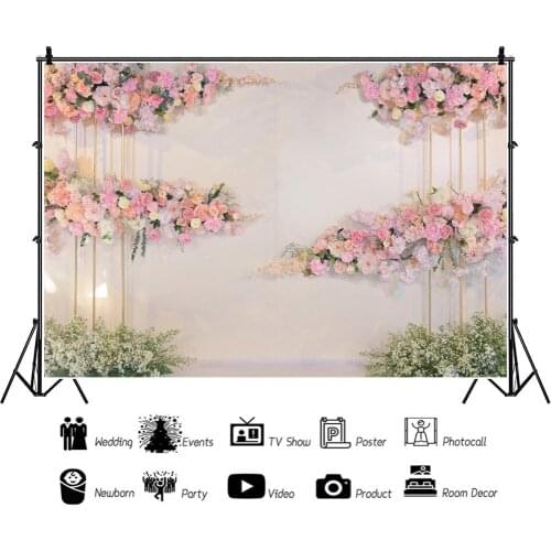 Beautiful Wedding Flower Wall Scene Backdrops Photography Background Honeymoon Banner Party Decor Poster Studio Shooting