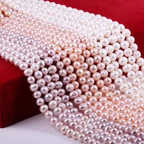 Freshwater Pearl Round Loose Beads For DIY Bracelet Earring Necklace Sewing Craft Jewelry Accessory