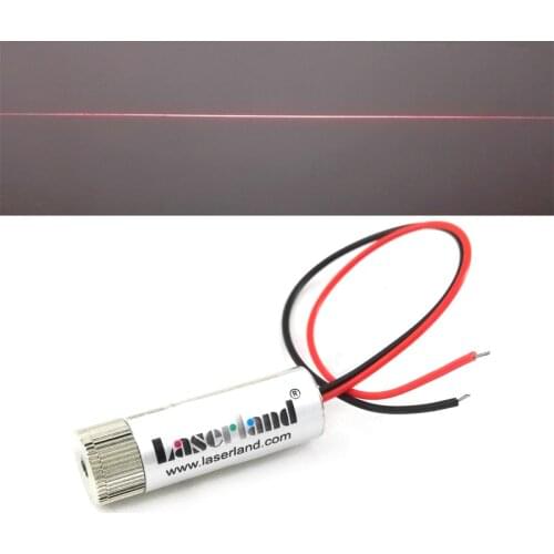 Laserland 12*39mm 5mW 650nm Red Cylinder Glass Lens Line Generator Focusable Laser Diode Module 110 degree