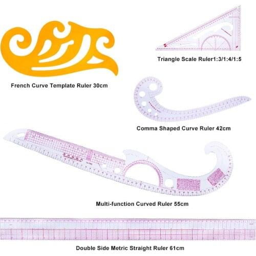 MIUSIE 5Pcs/set Cutting Ruler DIY Clothing Sample Grading Sewing Tailor Curve Cutting Rulers Plastic Patchwork Tool