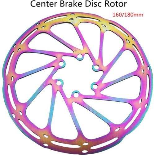Mi.xim MTB Mountain Bike Center Disc Brake Pads 160/180mm Six Hole Bicycle Rotor Electroplating Color Disc 44mm Diameter