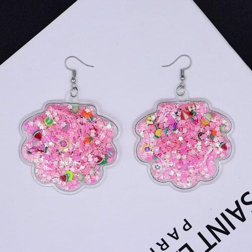 Cute Creative Clouds Transparent Dangle Drop Earrings Romantic Harajuku Quicksand Earrings for Woman Girl Sweet Party Jewelry