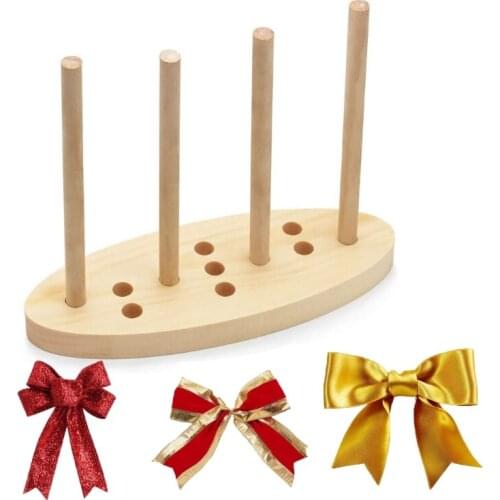 Multipurpose Bow Maker for Ribbon Wooden Bow Making Tool for Ribbon Crafts DIY Decoration for Christmas Valentines Day