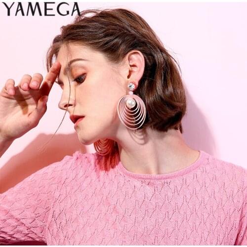 YAMEGA Fashion Red Chinese Knot Hook Earrings Statement Crystal Designer Earrings For Women Boho Jewelry GIfts New Arrival 2019