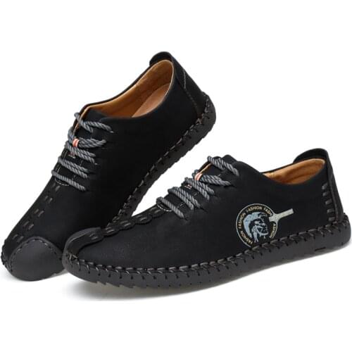 Summer Casual Lace Up Shoes Men Leather Walking Boat Shoe Loafers Moccasins Flats Shoes Men Luxury Brand Hot Sale Fashion 2019