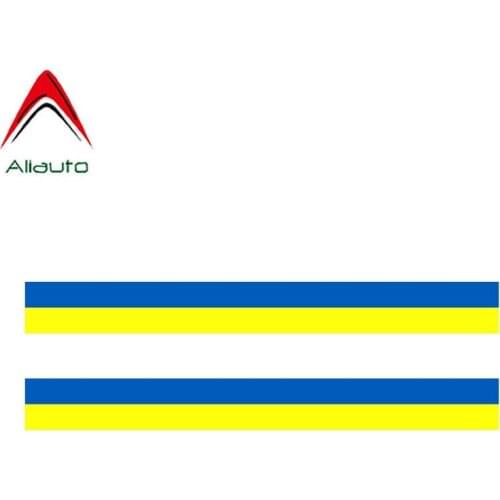 Aliauto 2 X Personality Car Sticker Ukraine Flag Helmet Motorcycle Decorate Waterproof Sunscreen Anti-UV Decal,17cm*1cm