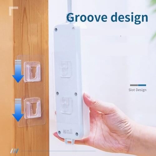 Wall Hooks Hanger Double-Sided Without Traces Free Punch Multi Wall Hooks Hanger Strong Wall Storage Holder for Kitchen Bathroom