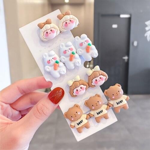 New Cute Cartoon Bear Rabbit Girls Hairpins For Girls Kids Sweet Hair Decorate Clips Barrettes Hairgrip Fashion Hair Accessories