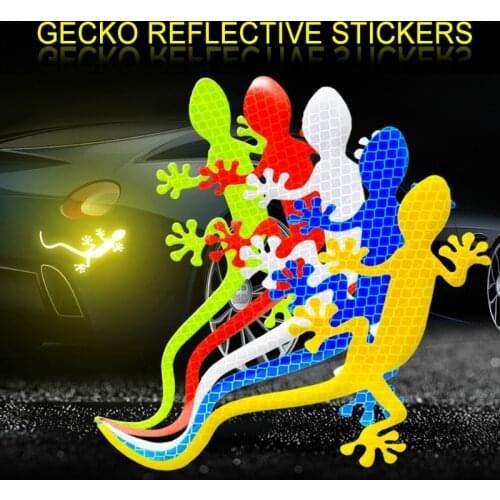 New Car Motorcycle Sticker Waterproof Safety Warning Mark Auto Decor Gecko Reflective Strip Tape Bumper Reflective Car Sticker