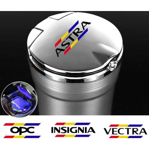 NEW With Led Lights Creativity ashtray For Opel OPC Astra J H G K Insignia Corsa D B E Mokka Vectra B Car ashtray Accessories