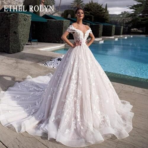 Luxury Beaded Princess Wedding Dress 2021 Off the Shoulder A-Line 3D Flowers Lace Up Bride Gowns Customized Vestido De Noiva