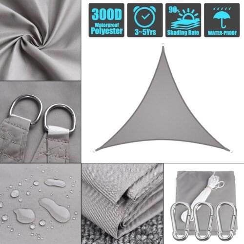 Gray Triangle Sunshade outdoor Sun Shelter Waterproof awnings Protection Outdoor Canopy Garden Patio Pool Shade Sail Awning