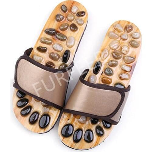 Mens Summer Home Shoes Indoor Health Cobblestone Foot Massage Slippers Men Slides Flat Sandals Male Outdoor Beach Flip Flops