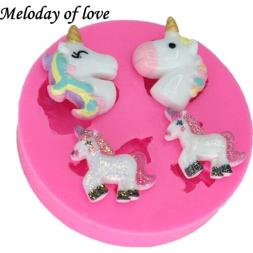 1Pcs Animals Cartoon Horse unicorn silicone mold cake decorating tools Fondant chocolate moulds Sugarpaste Craft Bakeware DY0007