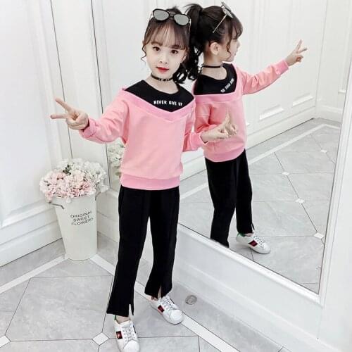 Girls Sport Suit Teenage Autumn Girls Clothes Set Long Sleeve Top & Pants Casual 4 6 7 8 9 10 11 12 Years Child Girl Clothes Set