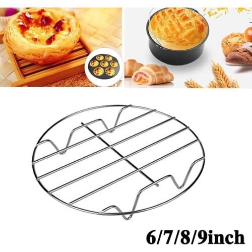 6/7/8/9 Inch Steel Single Layer Grill Pan Rack Suitable for 2.5Qt-6.4Qt Air Fryer