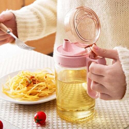 Capacity 580ml Glass Oil Pot Quality Vinegar Can Soy Sauce Bottle Leakproof Glass Olive Oil Dispenser Bottle Kitchen Oil Cruet