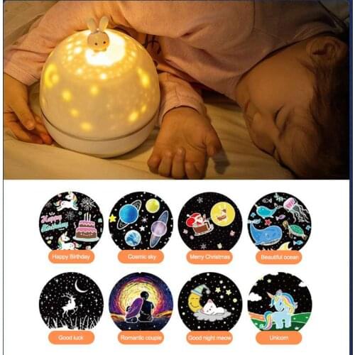 2021 Star Night Light Projector LED Projection Lamp 360 Degree Rotation 6 Projection Films for Kids Bedroom Home Party Decor