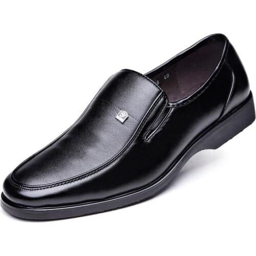 Man Round Toe Dress Shoes Cow Leather Business casual shoes Mens Black Wedding Shoes Oxford Formal Shoes Big Size Fad