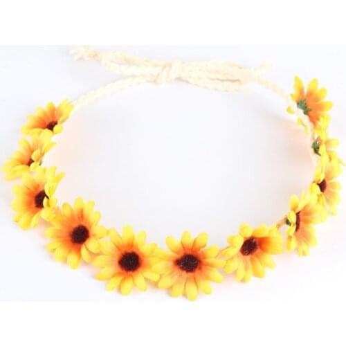 Sunflower Crown Hair Wreath Bridal Headpiece Festivals Hair Band