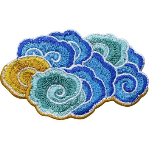 High Quality Colorful Clound Embroidered Patch Sewing Applique Clothes Shoes Bags Decoration Patch Apparel DIY Patches
