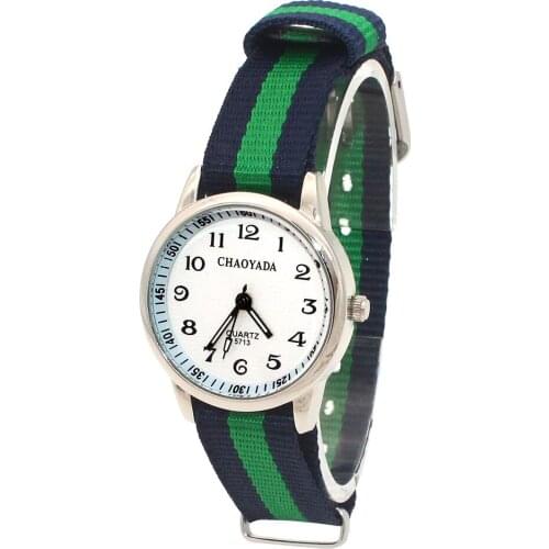 High Quality Baby Watches Time Teaching Watch Kids Nylon Strap Quartz Wristwatch Children Watches Clock